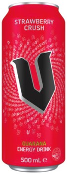 NEW+V+Strawberry+Crush+Energy+Drink+500mL