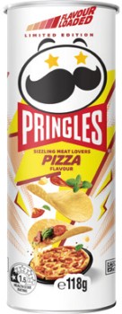 NEW+Pringles+Chips+Sizzling+Meat+Lovers+Pizza+Flavour+118g