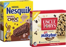 Uncle+Tobys+Milkybar+Muesli+Bars+145g+or+Nesquik+Cereal+Bars+120g