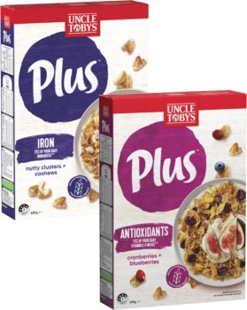 Uncle-Tobys-Plus-Cereal-620g-705g on sale