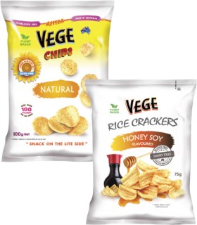 Vege-Chips-100g-or-Rice-Crackers-75g on sale