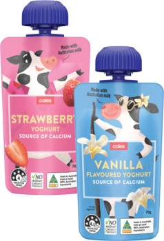 Coles-Squeezie-Yoghurt-Pouch-70g on sale