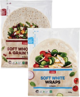 Coles-Soft-Wraps-8-Pack-360g on sale