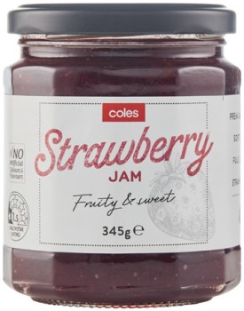 Coles-Premium-Strawberry-Jam-345g on sale