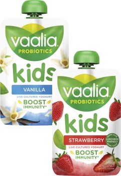 Vaalia-Probiotics-Kids-Yoghurt-Pouch-140g on sale