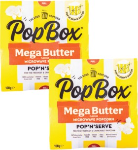 Pop-Box-Mega-Butter-Microwave-Popcorn-100g on sale