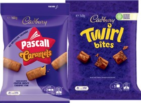Pascall+Chocolate+Share+Bag+160%E2%80%91185g+or+Cadbury+Bitesize+120%E2%80%91150g+Selected+Varieties