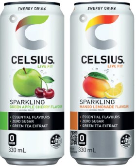 Celsius+Sparkling+Energy+Drink+330mL+Selected+Varieties