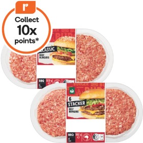 Woolworths+Australian+Beef+Burgers+Classic+or+Stacker+500g