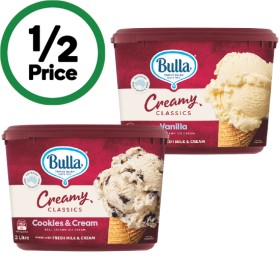 Bulla-Creamy-Classics-Ice-Cream-2-Litre on sale