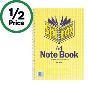 Spirax+A4+Note+Book+240+Pages