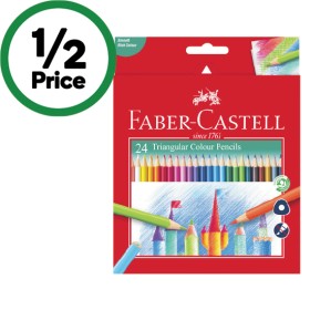 Faber-Castell-Triangular-Colour-Pencils-Pk-24 on sale