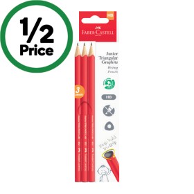Faber-Castell-Junior-Tri-Graphite-Pencils-HB-Pk-3 on sale
