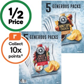 Red-Rock-Deli-Potato-Chips-140g-Pk-5 on sale