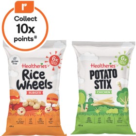 Healtheries-Potato-Stix-120g-Pk-6-or-Rice-Wheels-126g-Pk-6-From-the-Health-Food-Aisle on sale