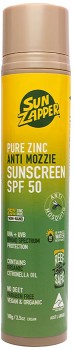 Sun+Zapper+Pure+Zinc+Anti+Mozzie+Sunscreen+Cream+SPF50-+100g+Pump+Tube