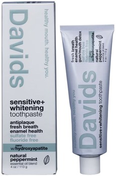 Davids-Sensitive-Whitening-Toothpaste-With-HA-Peppermint-113g on sale