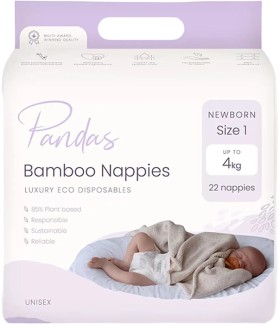 Pandas-by-Luvme-ECO-Disposable-Nappies-Newborn-22-Pack on sale