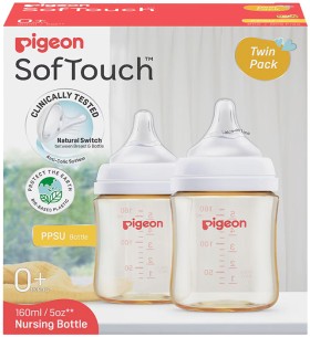 Pigeon+SofTouch+PPSU+Baby+Bottle+0%2B+Months+2+x+160ml