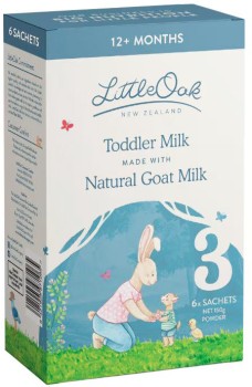 LittleOak-Goats-Milk-Toddler-Sachets-Stage-3-6-x-30g on sale