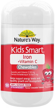 Natures-Way-Kids-Smart-Iron-Vitamin-C-999-Sugar-Free-50-Chewable-Tablets on sale
