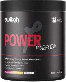 Switch-Nutrition-Power-Perform-Pre-Workout-Blend-Raspberry-Lemonade-420g on sale