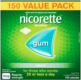 Nicorette+Quit+Smoking+Nicotine+Gum+2mg+Classic+150+Pieces+Value+Pack