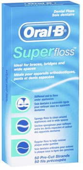 Oral-B-Superfloss-Dental-Floss-Pre-Cut-Strands-50-Pack on sale