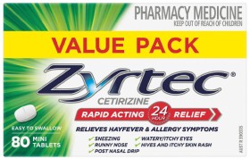 Zyrtec+Allergy+%26amp%3B+Hayfever+Relief+Rapid+Acting+80+Mini+Tablets