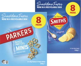 Smiths-Crinkle-Cut-Chips-or-Parkers-Pretzels-8-Pack-152g-200g on sale