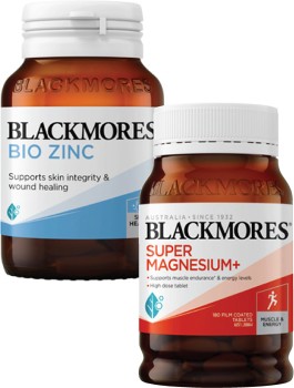Blackmores-Super-Magnesium-Tablets-180-Pack-or-Bio-Zinc-Tablets-168-Pack on sale