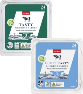Coles-Cheese-Slices-500g on sale