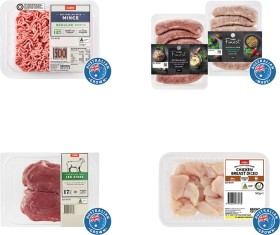 Coles-Australian-No-Added-Hormones-3-Star-Beef-Mince-Regular-500g-Coles-Finest-Sausages-450g-500g-Coles-Australian-Lamb-Leg-Steak-270g-or-Coles-RSPCA-Approved-Chicken-Breast-Diced-500g on sale