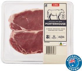 Coles+Australian+No+Added+Hormones+Beef+Porterhouse+Steak+2+Pack+450g
