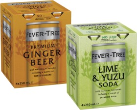 Fever+Tree+Lime+%26amp%3B+Yuzu+Soda+or+Ginger+Beer+4x250mL