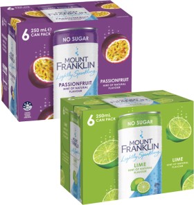 Mt+Franklin+Lightly+Sparkling+Water+6x250mL