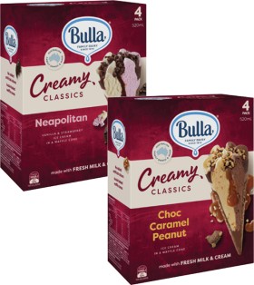 Bulla-Creamy-Classics-Ice-Cream-Cones-4-Pack-520mL on sale