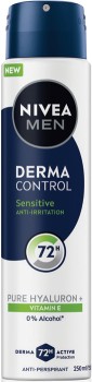 Nivea+Men+Derma+Control+Sensitive+Antiperspirant+Aerosol+Deodorant+250mL