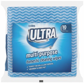 Coles-Ultra-Multipurpose-Domestic-Cleaning-Wipes-10-Pack on sale