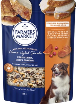Farmers-Market-Home-Styled-Shreds-Dog-Food-250g on sale
