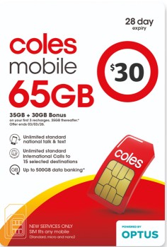 Coles-Mobile-30-Prepaid-SIM on sale