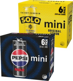 Pepsi%2C+Solo+or+Schweppes+Mini+Cans+6x250mL+Selected+Varieties