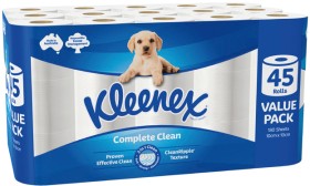 Kleenex-Complete-Clean-Toilet-Tissue-45-Pack on sale