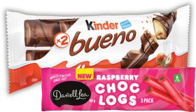 Kinder-Bueno-3943g-or-Darrell-Lea-Choc-Logs-3-Pack-Selected-Varieties on sale