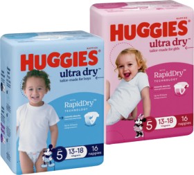 Huggies+Ultra+Dry+Nappies+14%E2%80%9122+Pack+Selected+Varieties