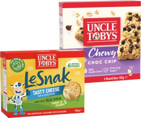 Uncle-Tobys-Muesli-Bars-56-Pack-or-Le-Snak-6-Pack-Selected-Varieties on sale