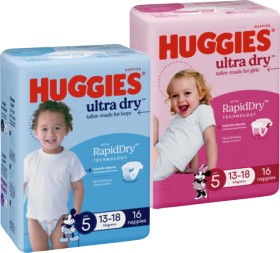 Huggies+Ultra+Dry+Nappies+14%E2%80%9122+Pack+Selected+Varieties