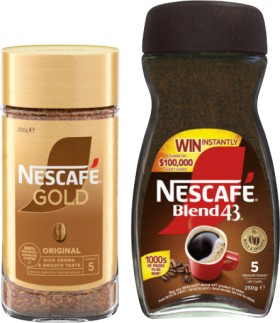 Nescaf-Blend-43-Instant-Coffee-250g-or-Gold-180200g-Selected-Varieties on sale