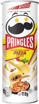 NEW-Pringles-Chips-Sizzling-Meat-Lovers-Pizza-Flavour-118g on sale