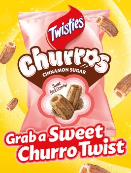 NEW-Twisties-Churros-Cinnamon-Sugar-120g on sale